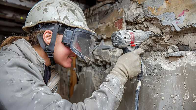 ouvriere sur chantier